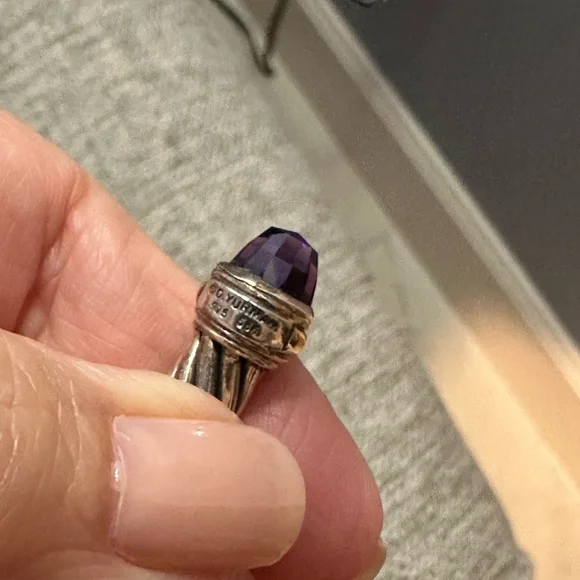 David Yurman cable classic cuff bracelet with Amethyst stones - Picture 6 of 16